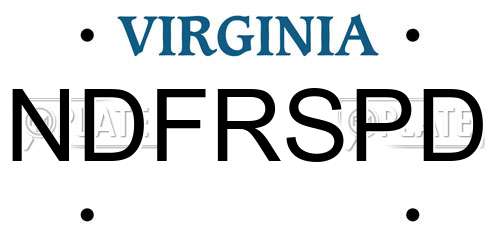 NDFRSPD Virginia License Plate
