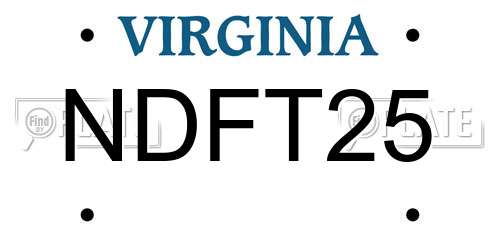 NDFT25 Virginia License Plate