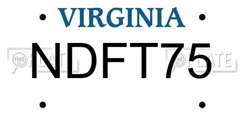 NDFT75 Virginia License Plate