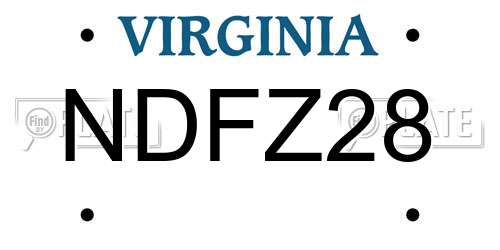 NDFZ28 Virginia License Plate
