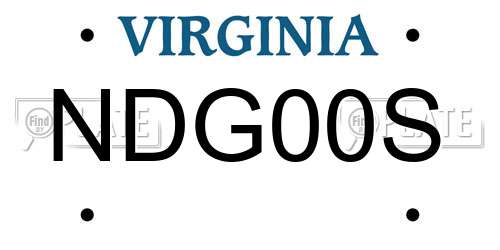 NDG00S Virginia License Plate