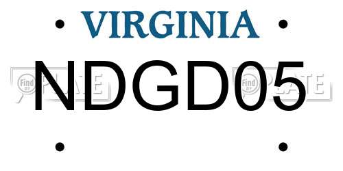 NDGD05 Virginia License Plate