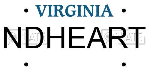 NDHEART Virginia License Plate