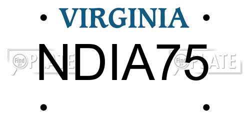 NDIA75 Virginia License Plate