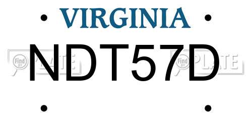 NDT57D Virginia License Plate