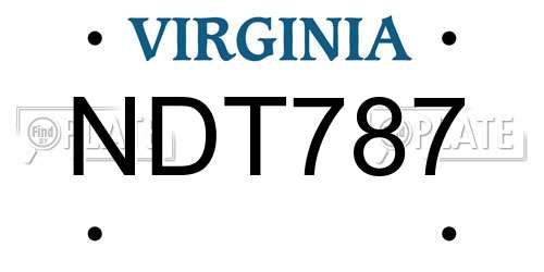 NDT787 Virginia License Plate