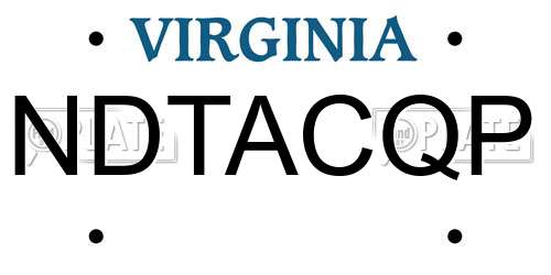 NDTACQP Virginia License Plate