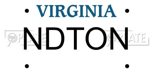 NDTON Virginia License Plate