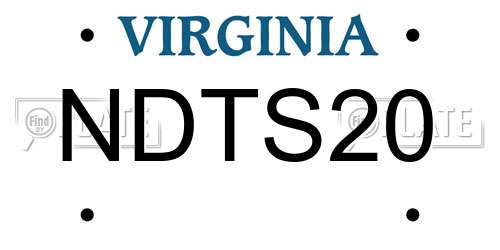 NDTS20 Virginia License Plate