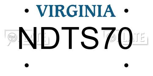 NDTS70 Virginia License Plate