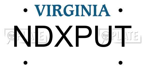 NDXPUT Virginia License Plate