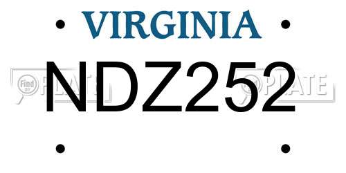 NDZ252 Virginia License Plate