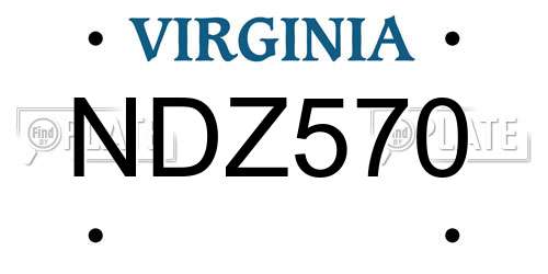 NDZ570 Virginia License Plate
