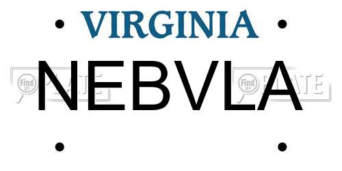 NEBVLA Virginia License Plate