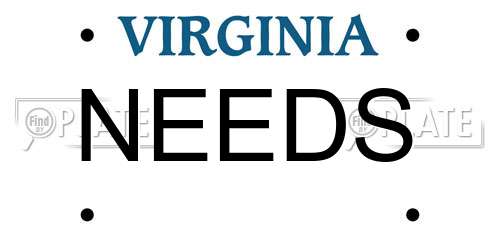 NEEDS Virginia License Plate