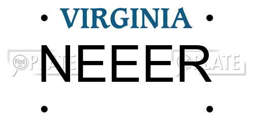 NEEER Virginia License Plate