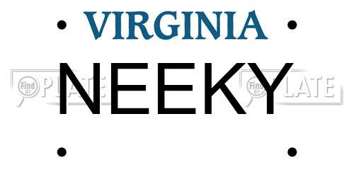 NEEKY Virginia License Plate