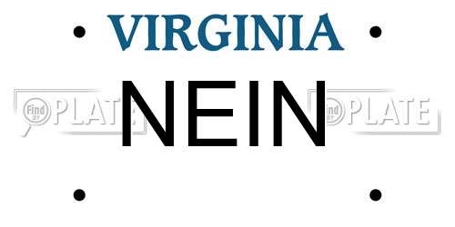 NEIN Virginia License Plate
