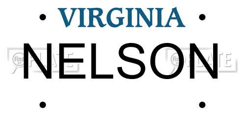 NELSON Virginia License Plate