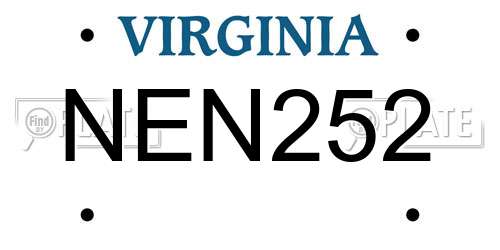 NEN252 Virginia License Plate