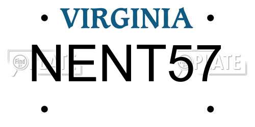 NENT57 Virginia License Plate