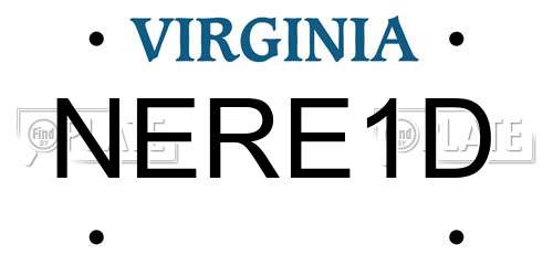 NERE1D Virginia License Plate