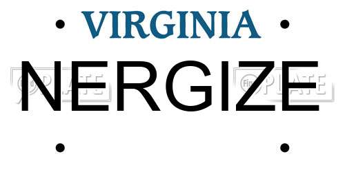 NERGIZE Virginia License Plate