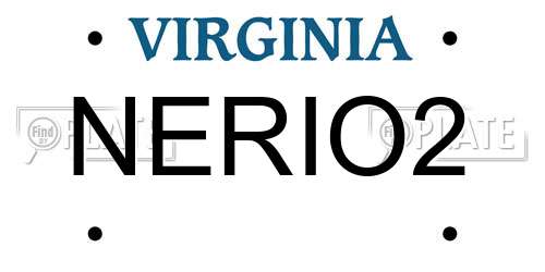 NERIO2 Virginia License Plate