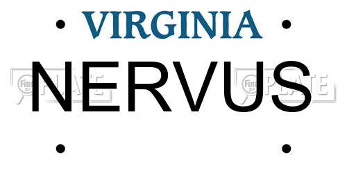 NERVUS Virginia License Plate