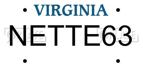 NETTE63 Virginia License Plate