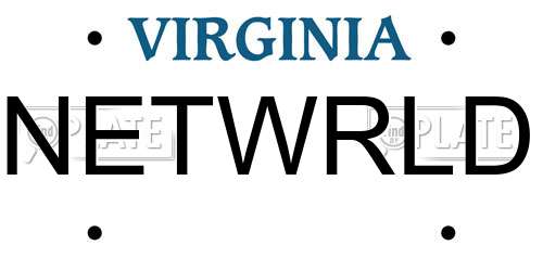 NETWRLD Virginia License Plate