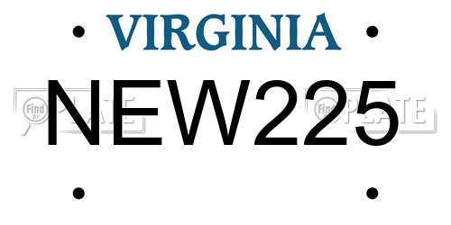 NEW225 Virginia License Plate