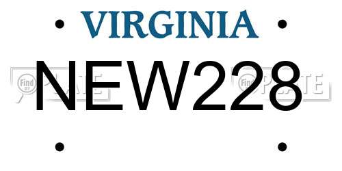NEW228 Virginia License Plate