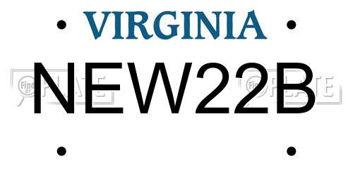 NEW22B Virginia License Plate