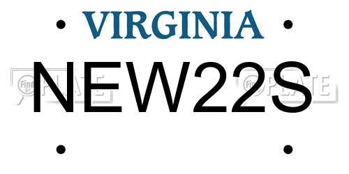 NEW22S Virginia License Plate