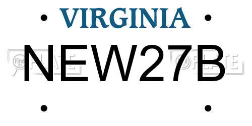 NEW27B Virginia License Plate