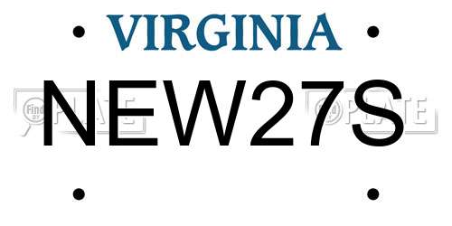 NEW27S Virginia License Plate