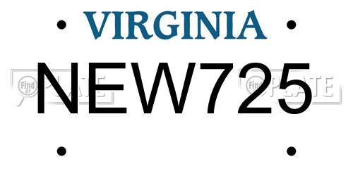 NEW725 Virginia License Plate