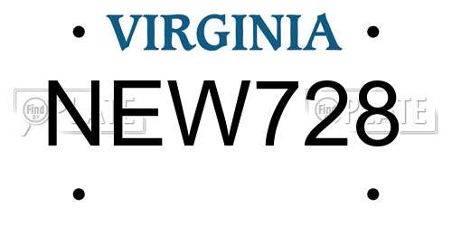 NEW728 Virginia License Plate