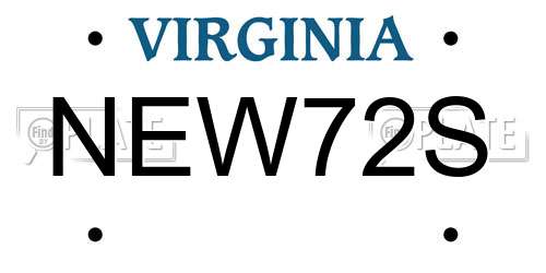 NEW72S Virginia License Plate