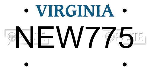 NEW775 Virginia License Plate