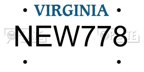 NEW778 Virginia License Plate