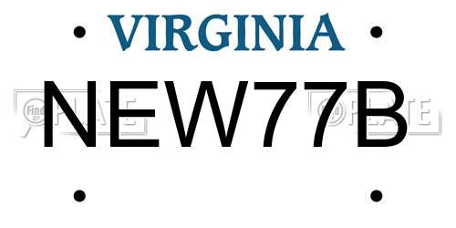 NEW77B Virginia License Plate