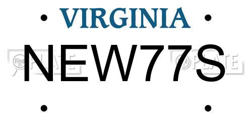 NEW77S Virginia License Plate
