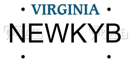 NEWKYB Virginia License Plate