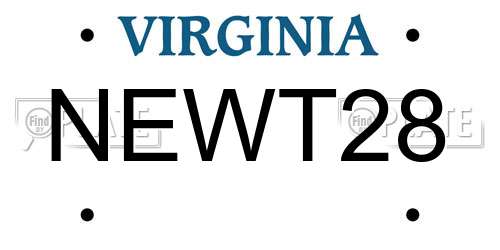 NEWT28 Virginia License Plate