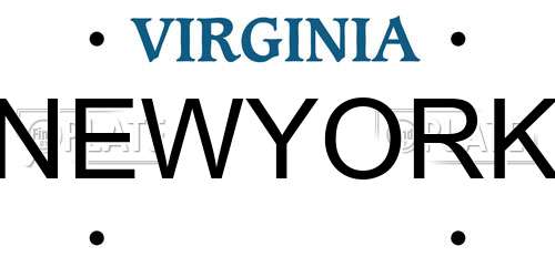 NEWYORK Virginia License Plate