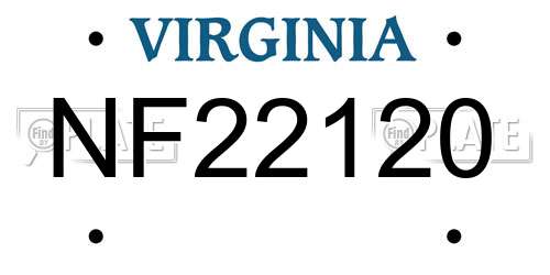 NF22120 Virginia License Plate