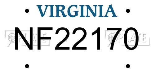 NF22170 Virginia License Plate
