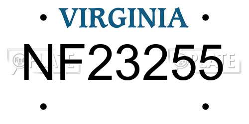 NF23255 Virginia License Plate